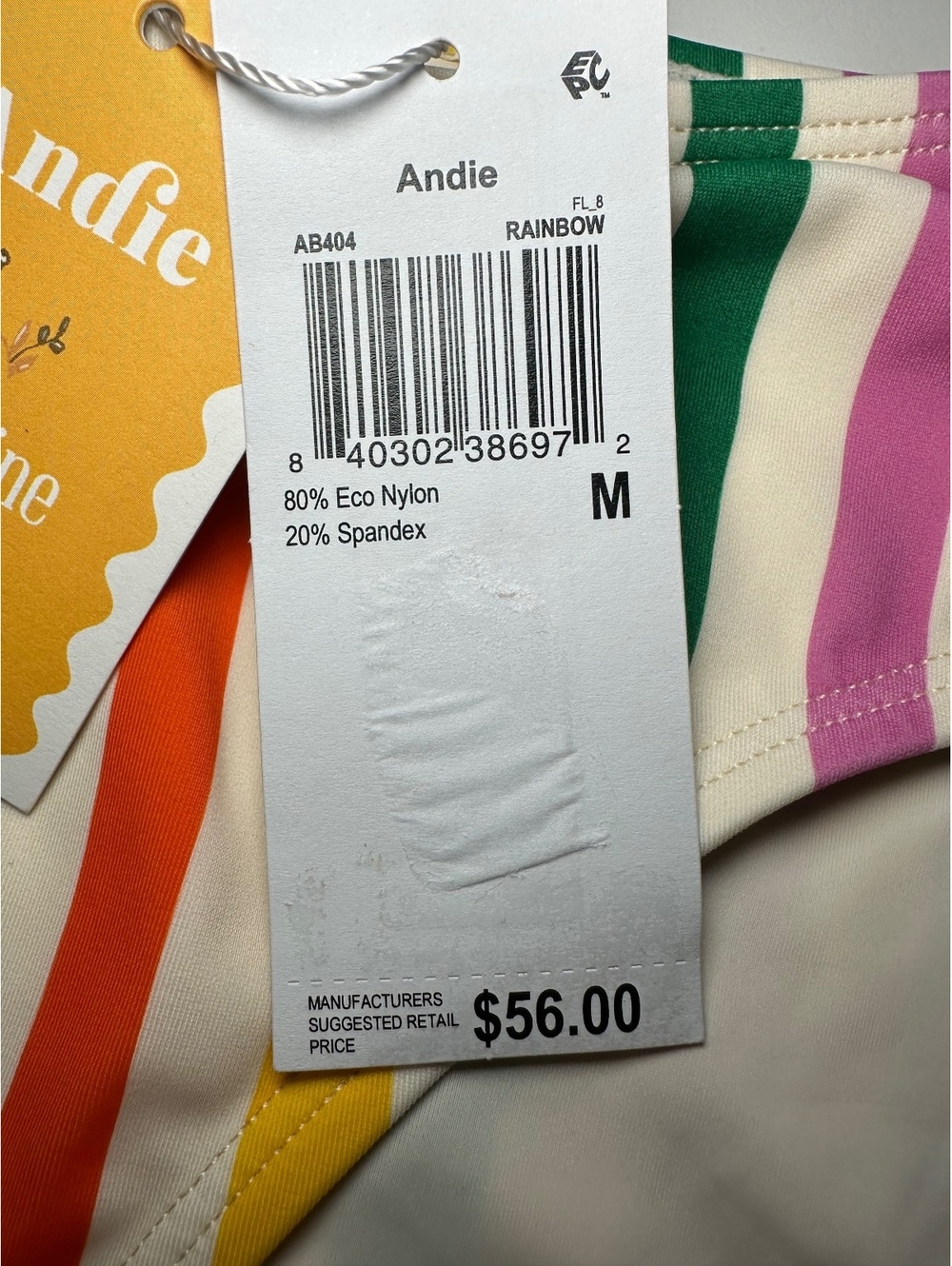Andie Rainbow Striped Bikini Bottoms Size M - Picture 3 of 4